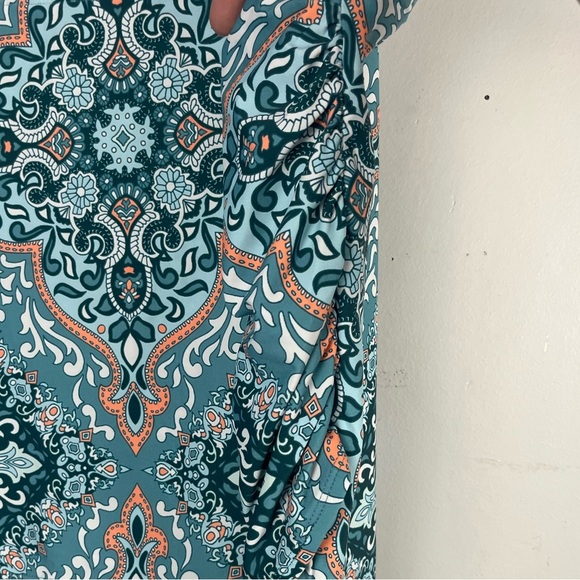 Jantzen Surplice Maillot One-Piece Swimsuit Blue Medallion and Skirt Size 24W - Picture 16 of 16